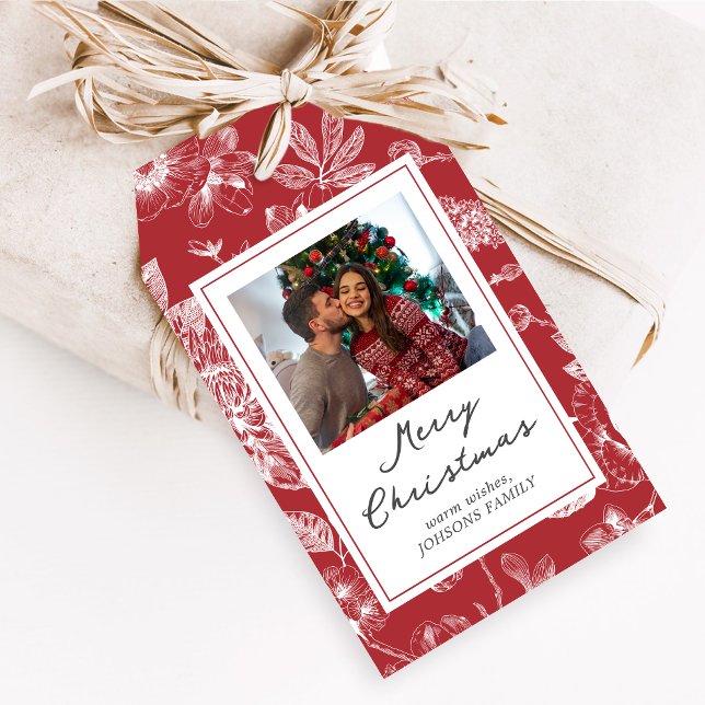 Botanical Christmas Favor Tags (Christmas Family Holiday Favor Tags)