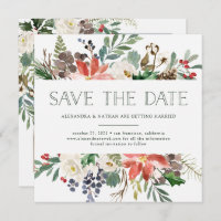Botanical Christmas | Holiday Photo Save the Date