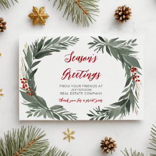 Botanical Christmas Holidays Company Business Holiday Postcard