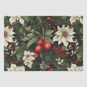 Botanical Christmas Pattern Tissue Paper
