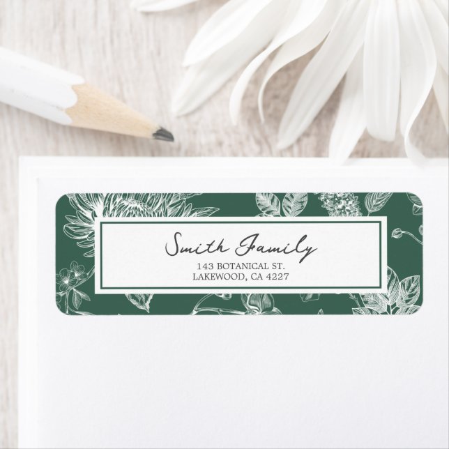 Botanical Christmas Return Address Label (En situation)