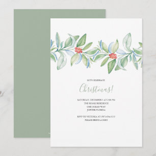 Botanical Christmas Watercolor Invite