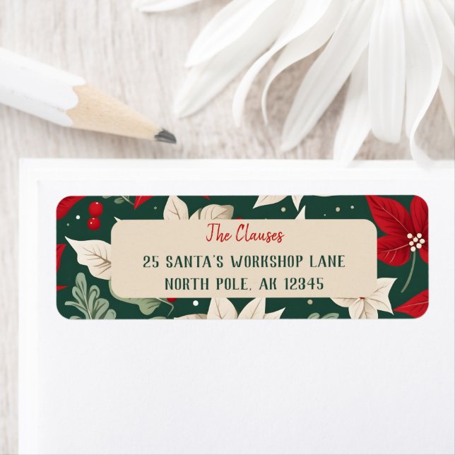  Botanical Christmas Winter Garden Return Address (Insitu)