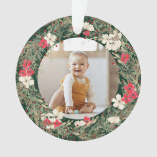 botanical christmas wreath 1st keepsake photos ornament