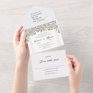 Botanical Chuppah All in One Jewish Wedding Invite