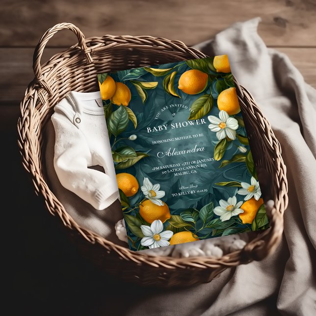 Botanical Citrus Garden Baby Shower Invitation (Creator Uploaded)