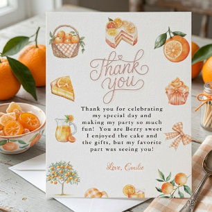 Botanical citrus orange Baby Shower Thank You Card