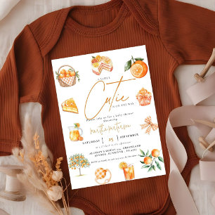 Botanical citrus orange Cutie Summer Baby Shower Invitation