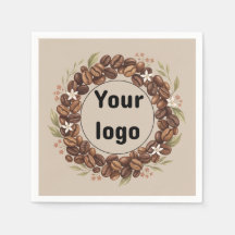 Botanical Coffee Bean Wreath Custom Logo