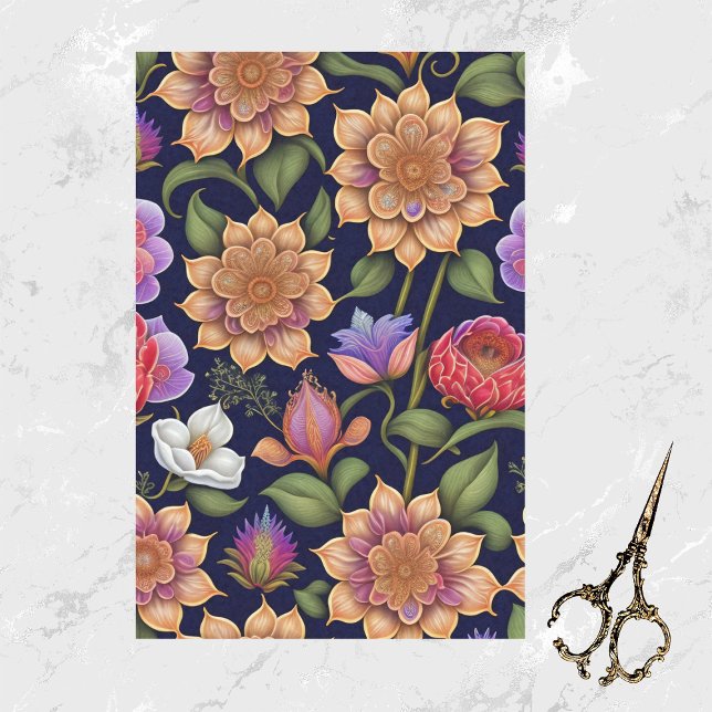 Botanical Colourful Flowers Artwork Tissue Paper (Creator Uploaded)