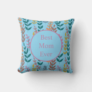 Botanical Colourful Leaves Watercolor Boho Throw Pillow