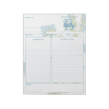 Botanical Commelina Customizable Recipe Notepad