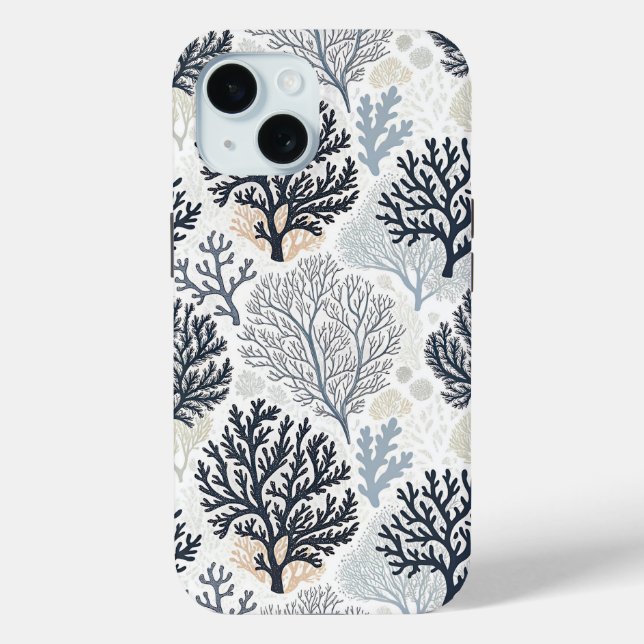 Botanical Coral Ocean Vibes Case-Mate iPhone Case (Back)