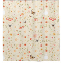Botanical Cottagecore Shower Curtain