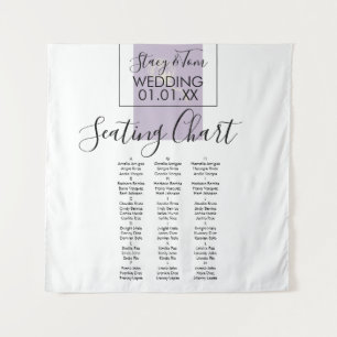 Botanical Cotton Plant Lavender Wedding Seating Tapestry