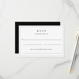 Botanical Crest Monogram Wedding RSVP Card