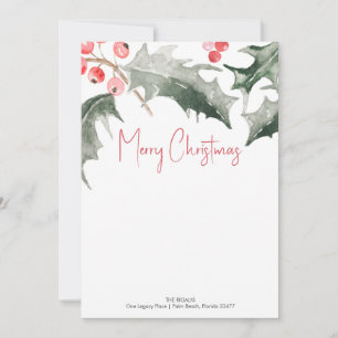 Botanical Custom Christmas Stationery Notecards