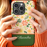Botanical Cute Floral Pattern Script Name iPhone 15 Case<br><div class="desc">Brighten your accessories with this delightful design featuring a vibrant pattern of botanical florals. The cheerful mix of flowers and leaves in warm tones creates a charming and playful look. The script name element adds a personalized and elegant touch, making this design both unique and stylish. Perfect for those who...</div>