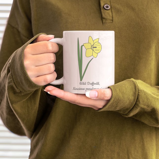 Botanical Daffodil Pastel Flower  Coffee Mug (Botanical Daffodil Mug)
