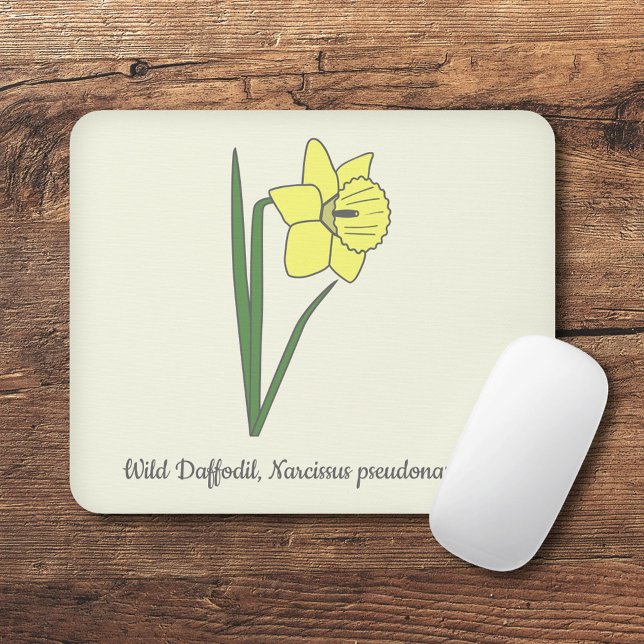 Botanical Daffodil Pastel Flower  Mouse Pad (Botanical Daffodil Mouse Pad)