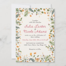 Botanical Daffodils Daisy Peony Flowers Wedding