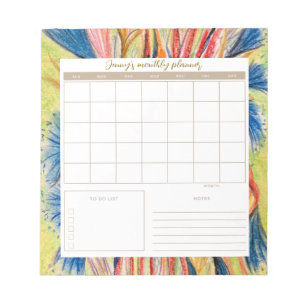 Botanical Daily Planner Pad with Calendar