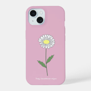 Botanical Daisy Flower Pink iPhone 15 Case