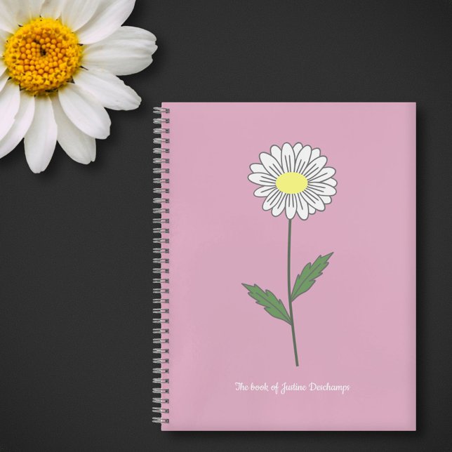 Botanical Daisy Flower Pink Notebook (Daisy Flower Pink Notebook)