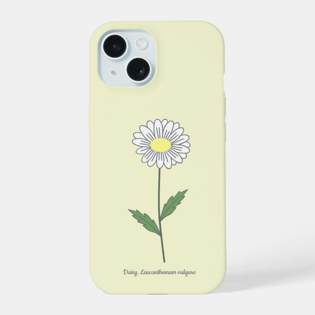 Botanical Daisy Flower Yellow iPhone 15 Case (Back)