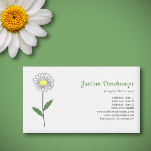 Botanical Daisy Pastel Flower Business Card