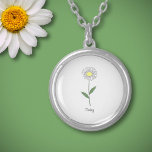 Botanical Daisy Pastel Flower  Necklace<br><div class="desc">A Necklace with a botanical daisy flower illustration in pastel colours (Leucanthemum vulgare) and a customizable text: perfect for a birthday gift. Daisy is the April birth flower and is symbolic meanings of kindness,  purity,  innocence,  joy and cheerfulness.</div>