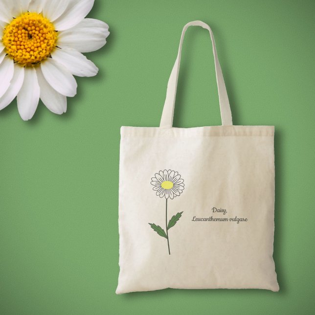 Botanical Daisy Pastel Flower  Tote Bag (Botanical Daisy Flower Tote Bag)