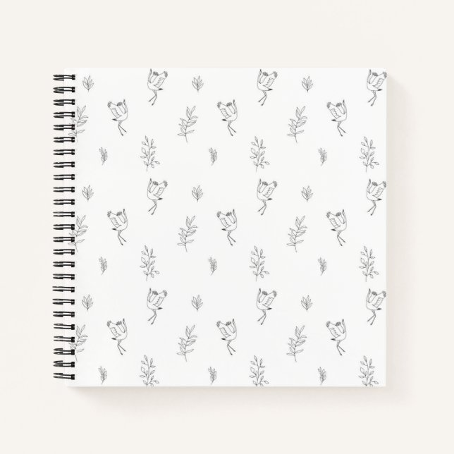 Botanical Dancing Herons | Notebook (Front)