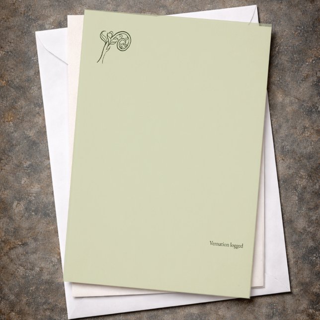 Botanical Dark Academia Fern Fiddlehead Letterhead (Creator Uploaded)