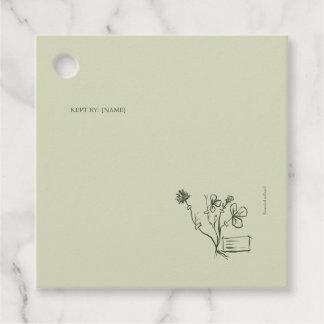 Botanical Dark Academia Garden Reader Gift Favour Tags