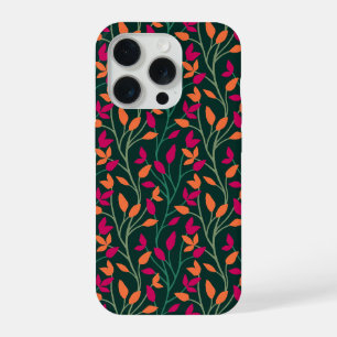 Botanical Dark Green Leaves Elegant Style iPhone 15 Pro Case