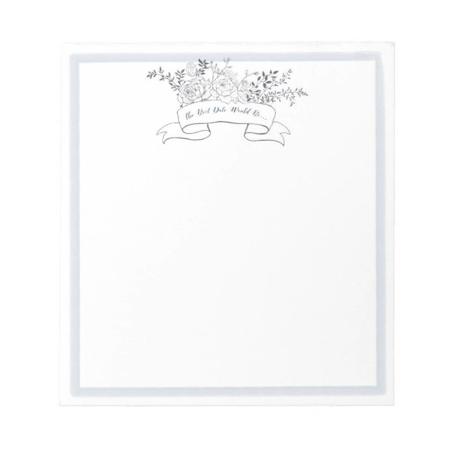 Botanical Date Night Idea Cards Notepad (Front)