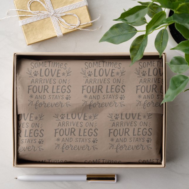 Botanical Design Paw Prints Rich Clay-Brown Tissue Paper (Gift)