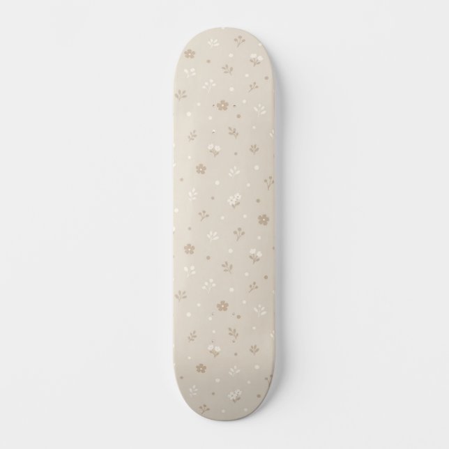 Botanical Dot Pattern Skateboard (Front)