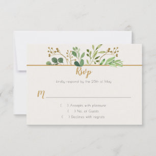 Botanical Dream Greenery Gold Buds RSVP