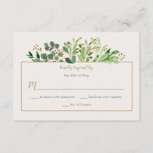 Botanical Dream Rustic Greenery Pale Ivory RSVP Card
