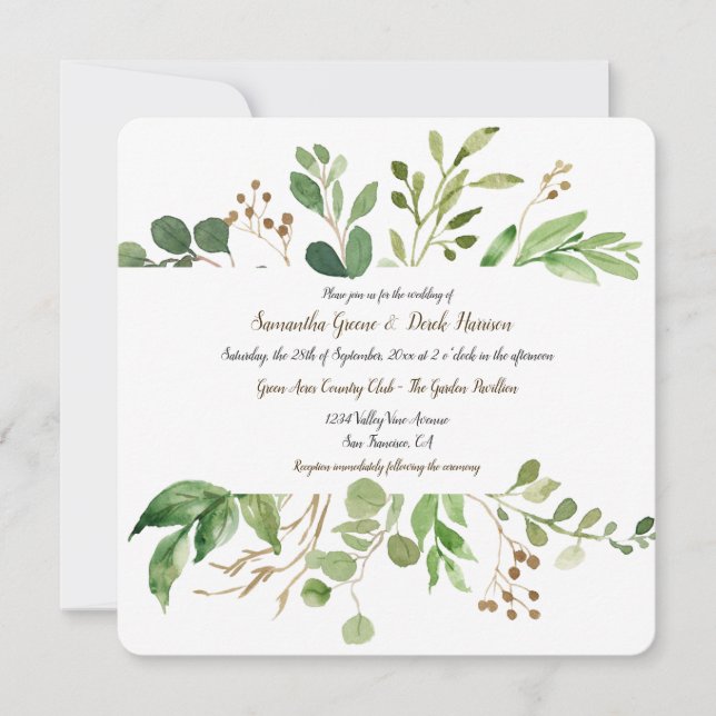 Botanical Dream Square Wedding Invitations (Front)