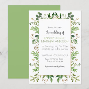 Botanical Dream Vertical Rustic Greenery Frame   Invitation