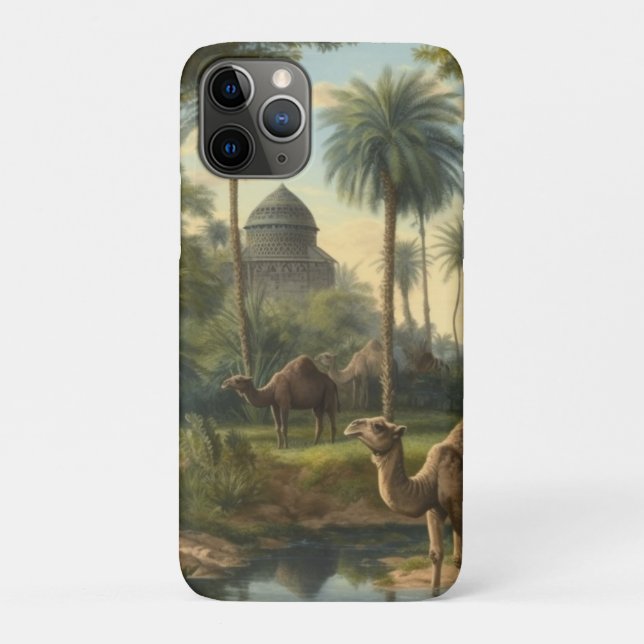 Botanical: dromedaries in the jungle near a river Case-Mate iPhone case (Back)