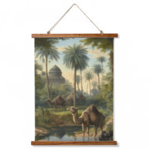Botanical: dromedaries in the jungle near a river
