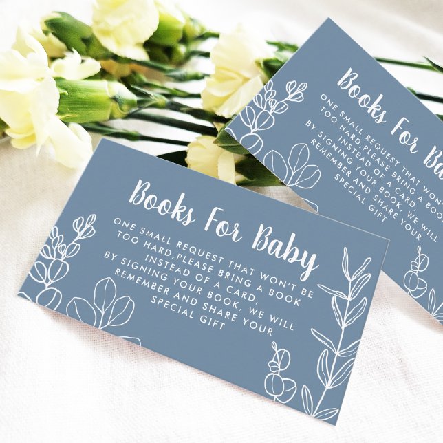 Botanical Dusty Blue Book Request  Enclosure Card (Creator Uploaded)