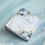 Botanical Dusty Blue Floral Eucalyptus Wedding  Binder<br><div class="desc">✅ For matching items search 210W in my collections ✅ Keep your wedding memories beautifully organized with this elegant watercolor wedding binder, featuring dusty blue flowers, lush eucalyptus greenery, and a shimmering gold glitter frame. Designed with romance and sophistication in mind, this piece is perfect as a wedding planner, keepsake...</div>