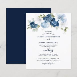 Botanical Dusty Blue Floral Wedding Invitation