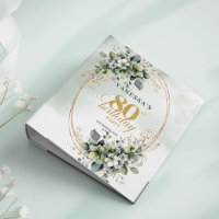 Botanical Dusty Green Watercolor 80th Birthday