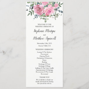 Botanical Dusty Pink Floral Eucalyptus Program